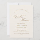 Elegantes Charm Ivory & Gold Brautparty Einladung (Vorderseite)