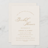 Elegantes Charm Ivory & Gold Brautparty Einladung (Vorne/Hinten)