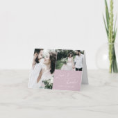 Elegantes Charm Pink Wedding Foto Danke Karten (Vorderseite)