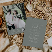 Elegantes Charm Sage Foto Hochzeit Einladung UAWG
