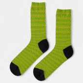 Elegantes Chartreuse-Grün-Blumenmuster Socken (Linkes Detail)