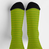 Elegantes Chartreuse-Grün-Blumenmuster Socken (Oben)