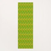 Elegantes Chartreuse-Grün-Blumenmuster Yogamatte (Rückseite)