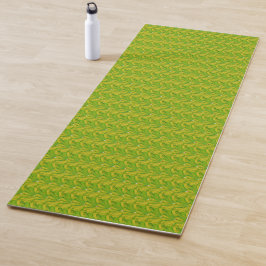 Elegantes Chartreuse-Grün-Blumenmuster Yogamatte