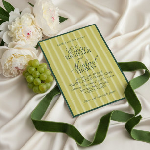 Elegantes Chartreuse-Streifenmuster Formal Einladung