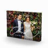 Elegantes Cherish-Skript mit Names-Foto-Block Fotoblock (Rechts)