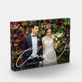 Elegantes Cherish-Skript mit Names-Foto-Block Fotoblock (Links)