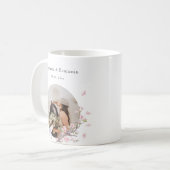 Elegantes Cherry Blossom Foto Hochzeit Kaffeetasse (Vorderseite Links)