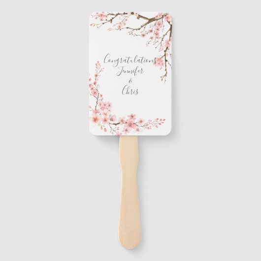 Elegantes Cherry Blossom Hochzeitsprogramm Fächer (Rückseite)