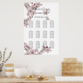 Elegantes Cherry Blossom Hochzeitssattel Poster (Küche)