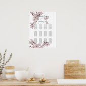 Elegantes Cherry Blossom Hochzeitssattel Poster (Küche)