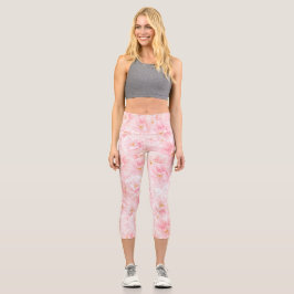 Elegantes Cherry-Blossom-Muster Capri Leggings