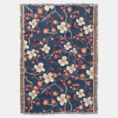 Elegantes Cherry Blossom Nahtloses Muster (10) Decke (Vorderseite Vertikal)