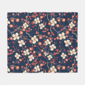 Elegantes Cherry Blossom Nahtloses Muster (10) Fleecedecke (Vorderseite (Horizontal))
