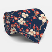 Elegantes Cherry Blossom Nahtloses Muster (10) Krawatte (Gerollt)