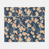 Elegantes Cherry Blossom Nahtloses Muster (11) Fleecedecke (Vorderseite (Horizontal))