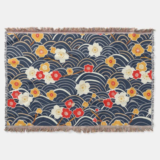 Elegantes Cherry Blossom Nahtloses Muster (12) Decke (Vorderseite)