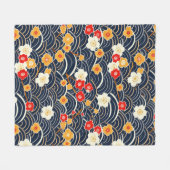 Elegantes Cherry Blossom Nahtloses Muster (12) Fleecedecke (Vorderseite (Horizontal))