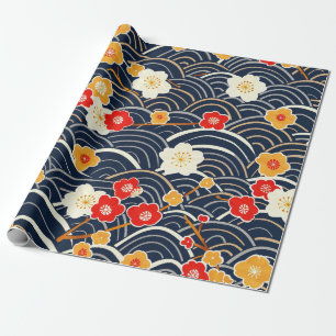 Elegantes Cherry Blossom Nahtloses Muster (12) Geschenkpapier