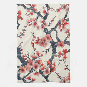 Elegantes Cherry Blossom Nahtloses Muster (13) Geschirrtuch