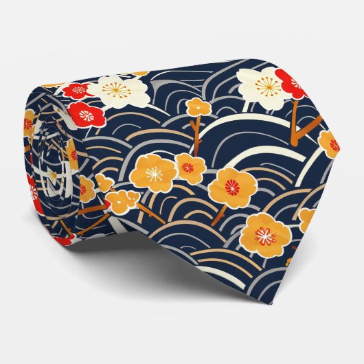 Elegantes Cherry Blossom Nahtloses Muster (13) Krawatte (Gerollt)