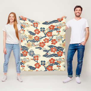 Elegantes Cherry Blossom Nahtloses Muster (14) Fleecedecke