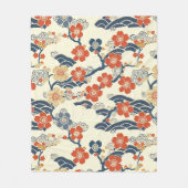 Elegantes Cherry Blossom Nahtloses Muster (14) Fleecedecke (Vorderseite)