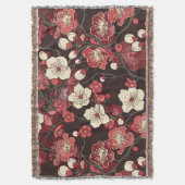 Elegantes Cherry Blossom Nahtloses Muster (16) Decke (Vorderseite Vertikal)