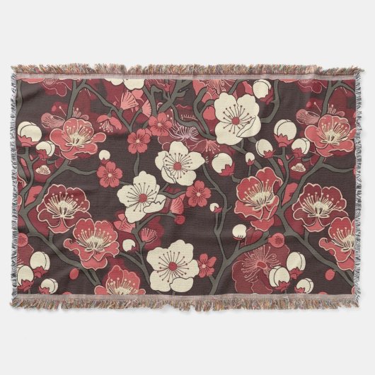 Elegantes Cherry Blossom Nahtloses Muster (16) Decke (Vorderseite)