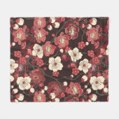 Elegantes Cherry Blossom Nahtloses Muster (16) Fleecedecke (Vorderseite (Horizontal))
