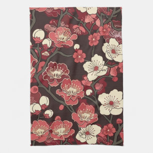Elegantes Cherry Blossom Nahtloses Muster (16) Geschirrtuch