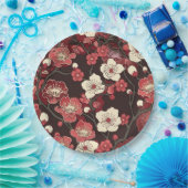 Elegantes Cherry Blossom Nahtloses Muster (16) Pappteller (Party)