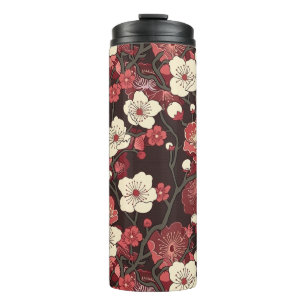 Elegantes Cherry Blossom Nahtloses Muster (16) Thermosbecher
