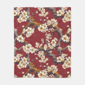 Elegantes Cherry Blossom Nahtloses Muster (17) Fleecedecke (Vorderseite)