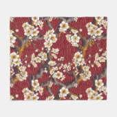 Elegantes Cherry Blossom Nahtloses Muster (17) Fleecedecke (Vorderseite (Horizontal))