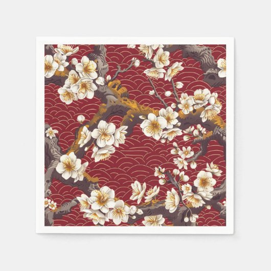 Elegantes Cherry Blossom Nahtloses Muster (17) Serviette (Vorderseite)