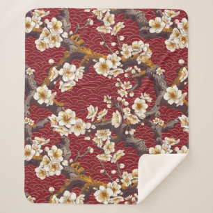 Elegantes Cherry Blossom Nahtloses Muster (17) Sherpadecke