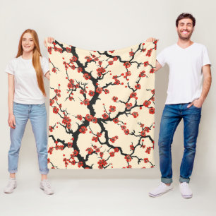 Elegantes Cherry Blossom Nahtloses Muster (1) Fleecedecke