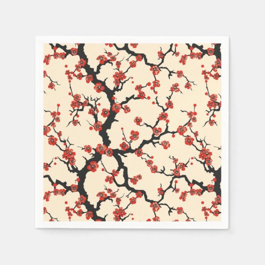 Elegantes Cherry Blossom Nahtloses Muster (1) Serviette (Vorderseite)