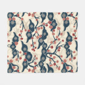 Elegantes Cherry Blossom Nahtloses Muster (2) Fleecedecke (Vorderseite (Horizontal))