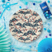 Elegantes Cherry Blossom Nahtloses Muster (2) Pappteller (Party)