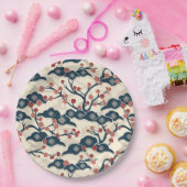 Elegantes Cherry Blossom Nahtloses Muster (2) Pappteller (Party)