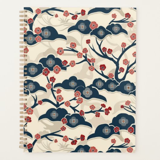 Elegantes Cherry Blossom Nahtloses Muster (2) Planer (Vorderseite)