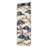 Elegantes Cherry Blossom Nahtloses Muster (2) Thermosbecher (Nach links gedreht)