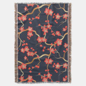 Elegantes Cherry Blossom Nahtloses Muster (3) Decke (Vorderseite Vertikal)