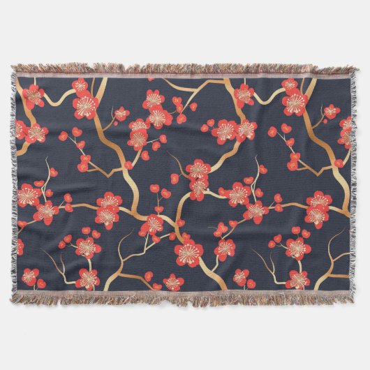 Elegantes Cherry Blossom Nahtloses Muster (3) Decke (Vorderseite)