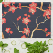 Elegantes Cherry Blossom Nahtloses Muster (3) Geschirrtuch (Gefaltet)