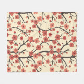 Elegantes Cherry Blossom Nahtloses Muster (4) Fleecedecke (Vorderseite (Horizontal))