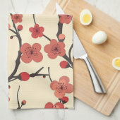 Elegantes Cherry Blossom Nahtloses Muster (4) Geschirrtuch (Viertel Falte)
