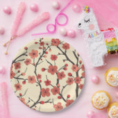 Elegantes Cherry Blossom Nahtloses Muster (4) Pappteller (Party)